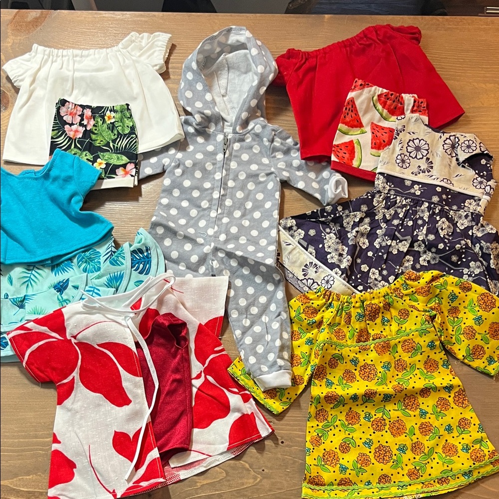 Lot of Handmade doll clothes - fits 18” doll